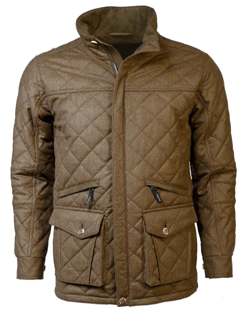 Rascher Lodensteppjacke  Braun mit Hasentasche