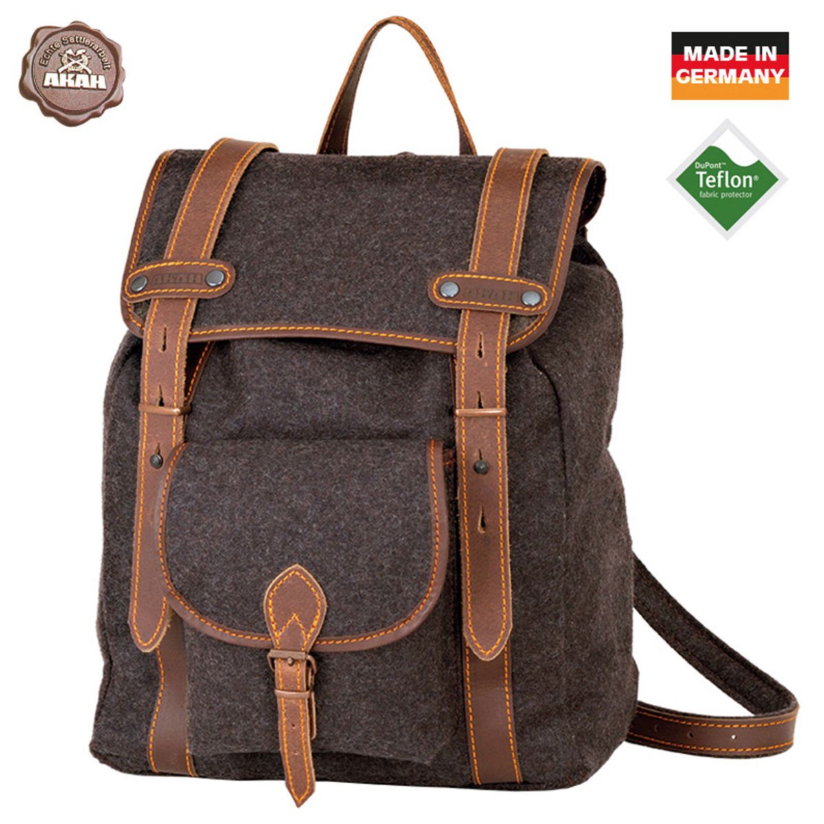 Wanderrucksack Loden Leder  Braun 16l