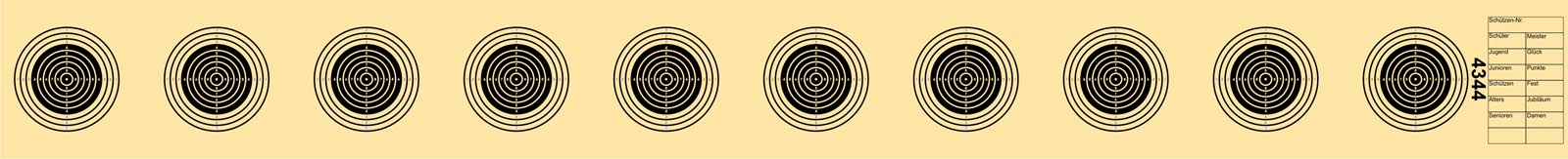 Wettkampfscheibenstreifen 10x10er Ring Spiegel Ø: 30,5mm