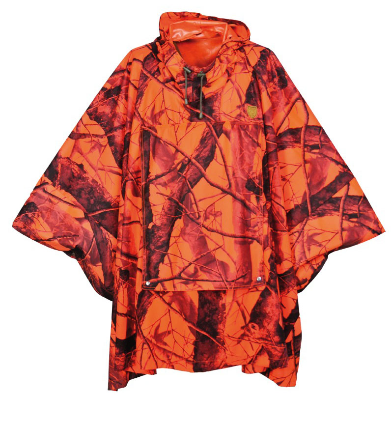 Hubertus Poncho Tarn u.Warn in der Farbe Olive-orange