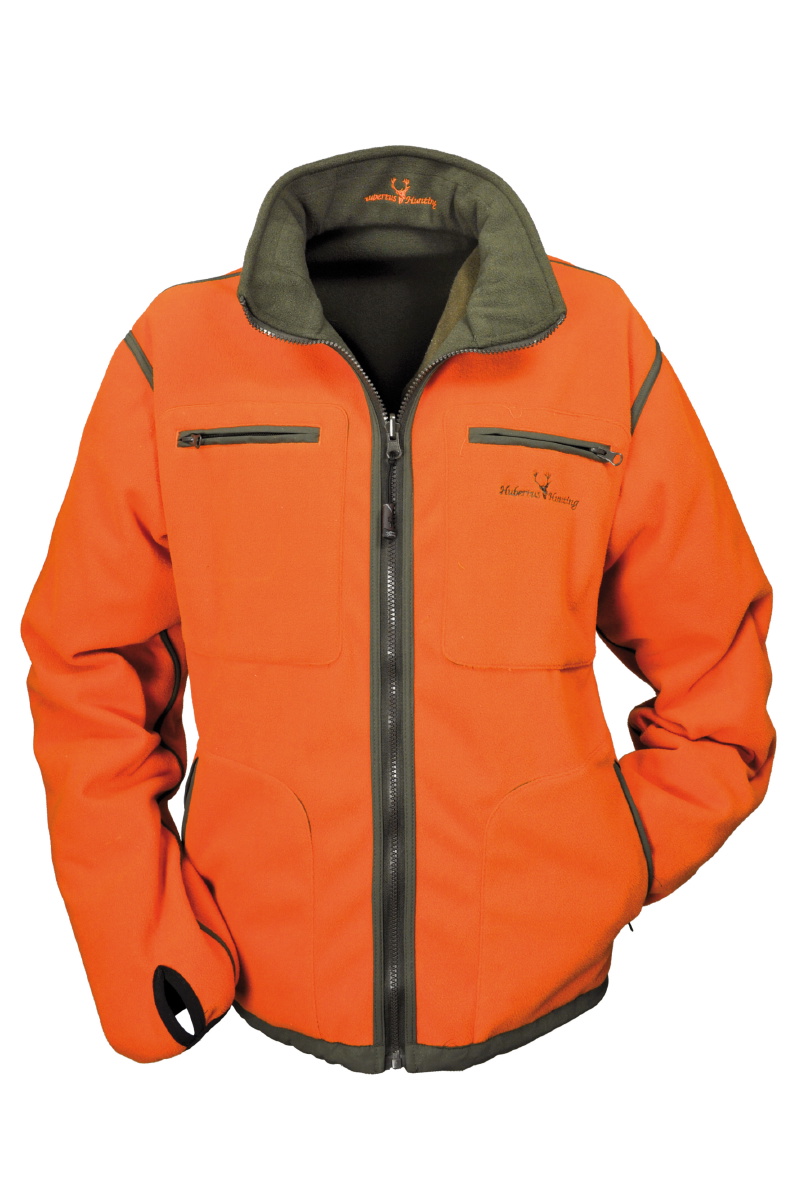 Hubertus Warn Wende Fleecejacke  Olive-Orange