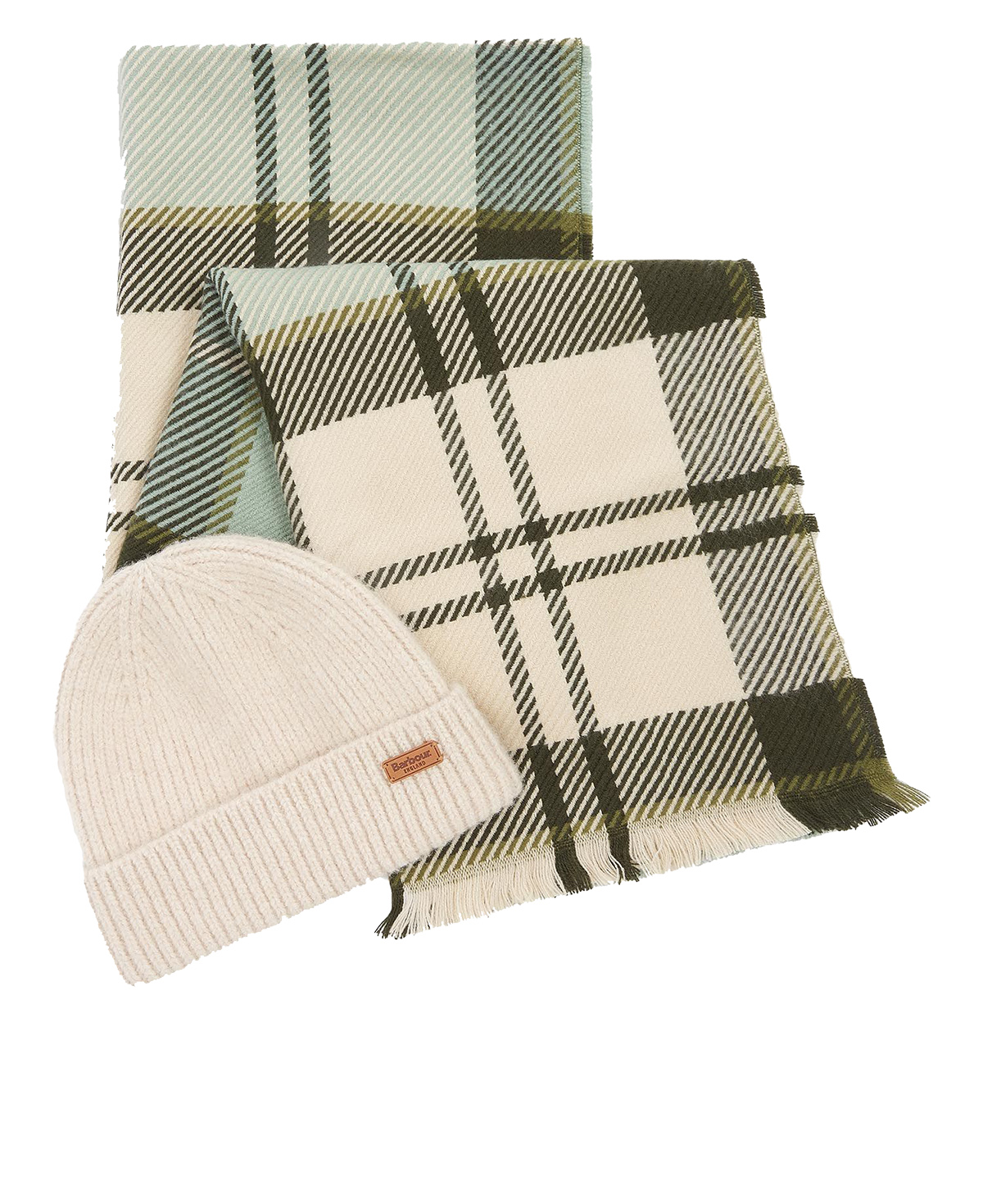 Das Set Pendle Beanie & Blair Scarf Soft mint von Barbour