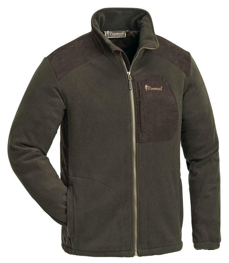 Pinewood Fleecejacke Wildmark. Wind- und wasserdichter Fleece mit Einsätzen in Wildlederoptik.