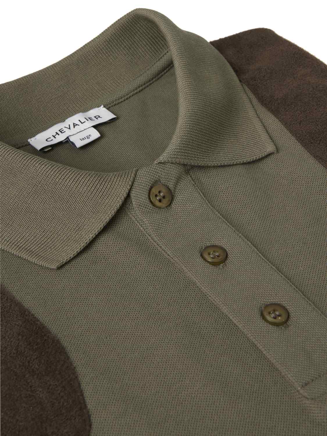 Eyam Poloshirt aus 100 Prozent Baumwolle mit Besätzen aus Alcantara an den Schultern