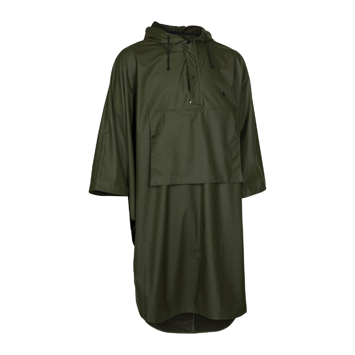 Deerhunter Regenponcho Regenponcho Hurricane 100% wasserdichter Regenponcho mit Kapuze und Spezialtasche in grün.