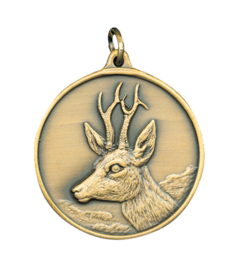 Jagdmedaille Bock 40 mm   Bronzefarbig