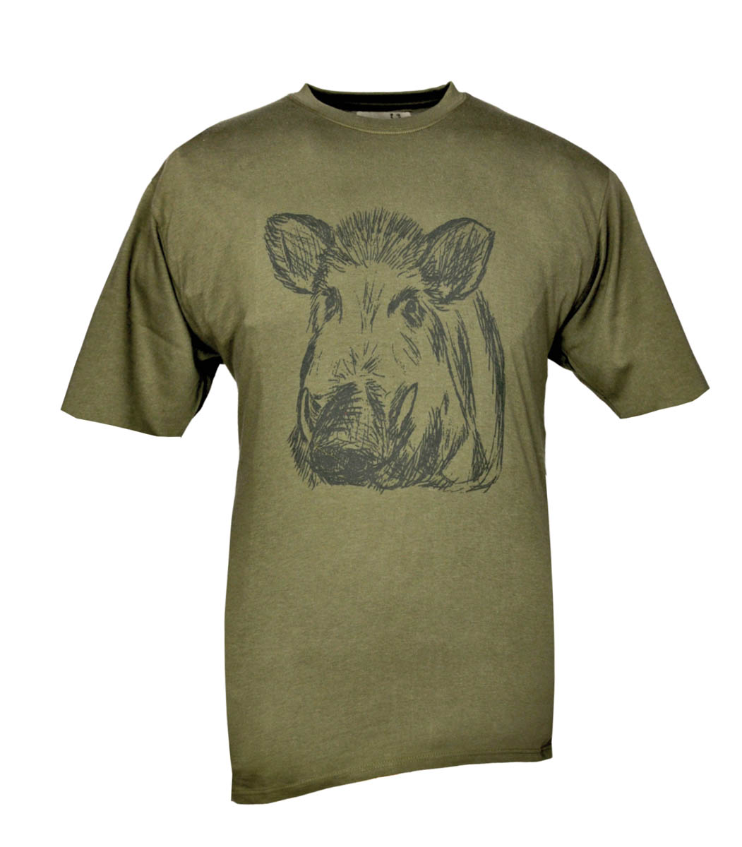 Hubertus T-Shirt Keilerkopf  Schilf für Jagd und Freizeit