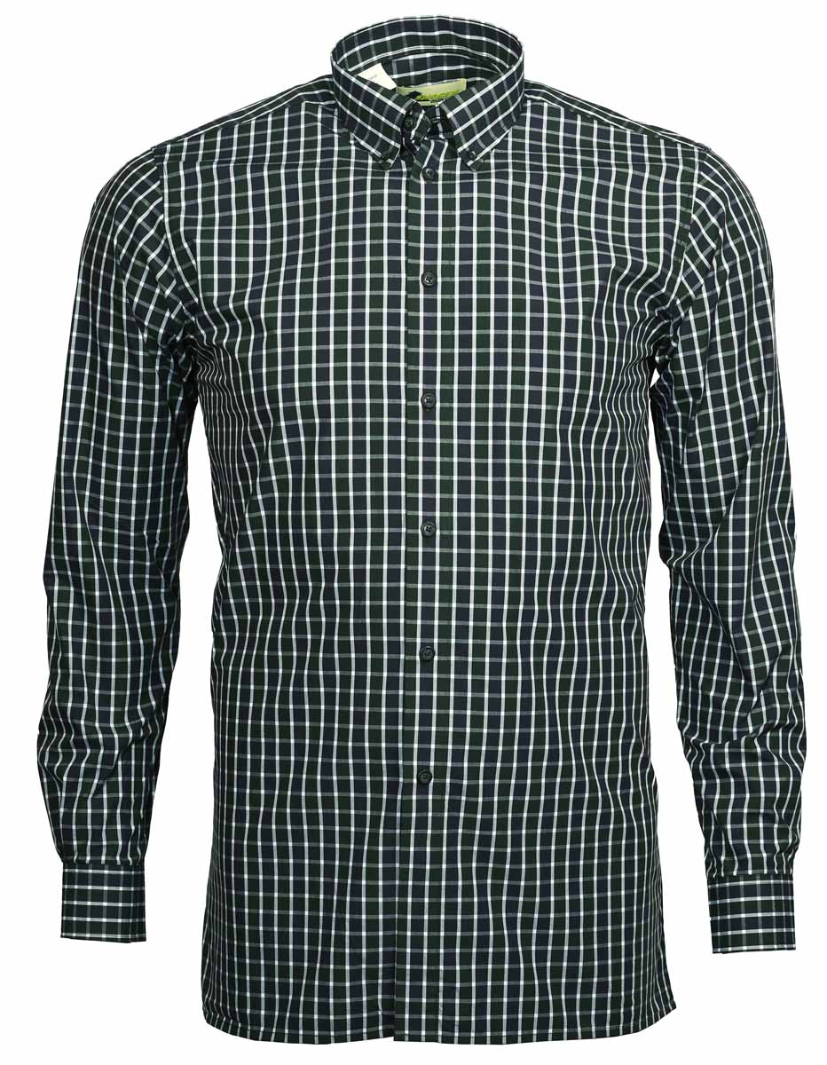 Skogen Hemd Slim Line Armlänge 70 cm  Green/Black 100% Bauwolle