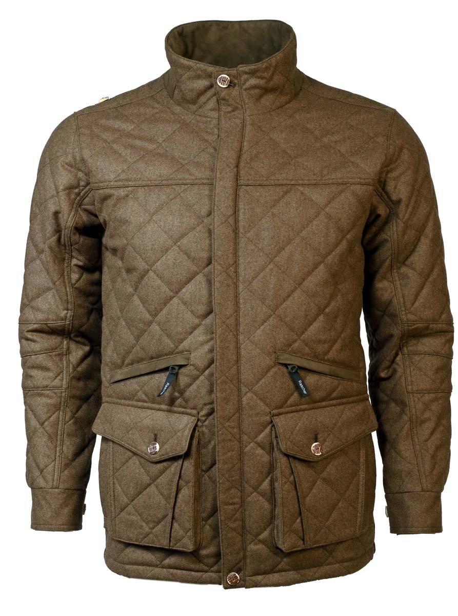 Rascher Lodensteppjacke  Braun mit Hasentasche