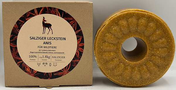 Leckstein salziger Anis  mit gemahlenem Mais 1,8 kg