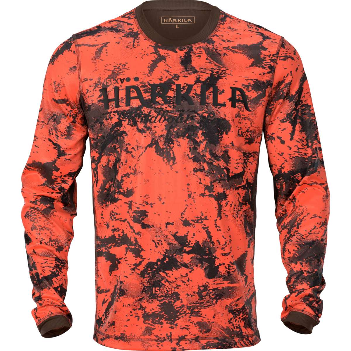 Härkila Langarmshirt Wildboar Pro Orange Blaze-Shadow brown