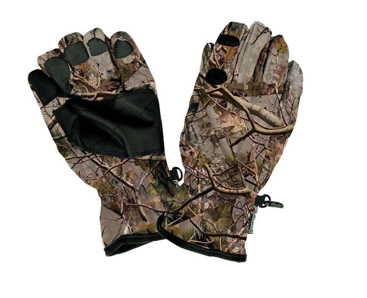 Die Percussion Handschuhe in dem Muster Ghostcamo Forest fügen sich ideal in die Umgebung ein und sind absolut bequem.