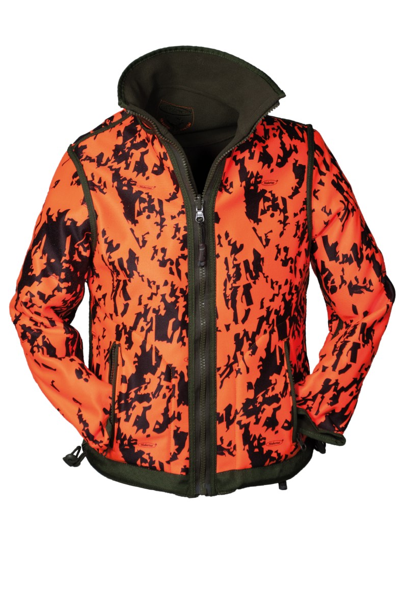 Hubertus Kiinder Warn Wende-Fleecejacke  Oliv/orange