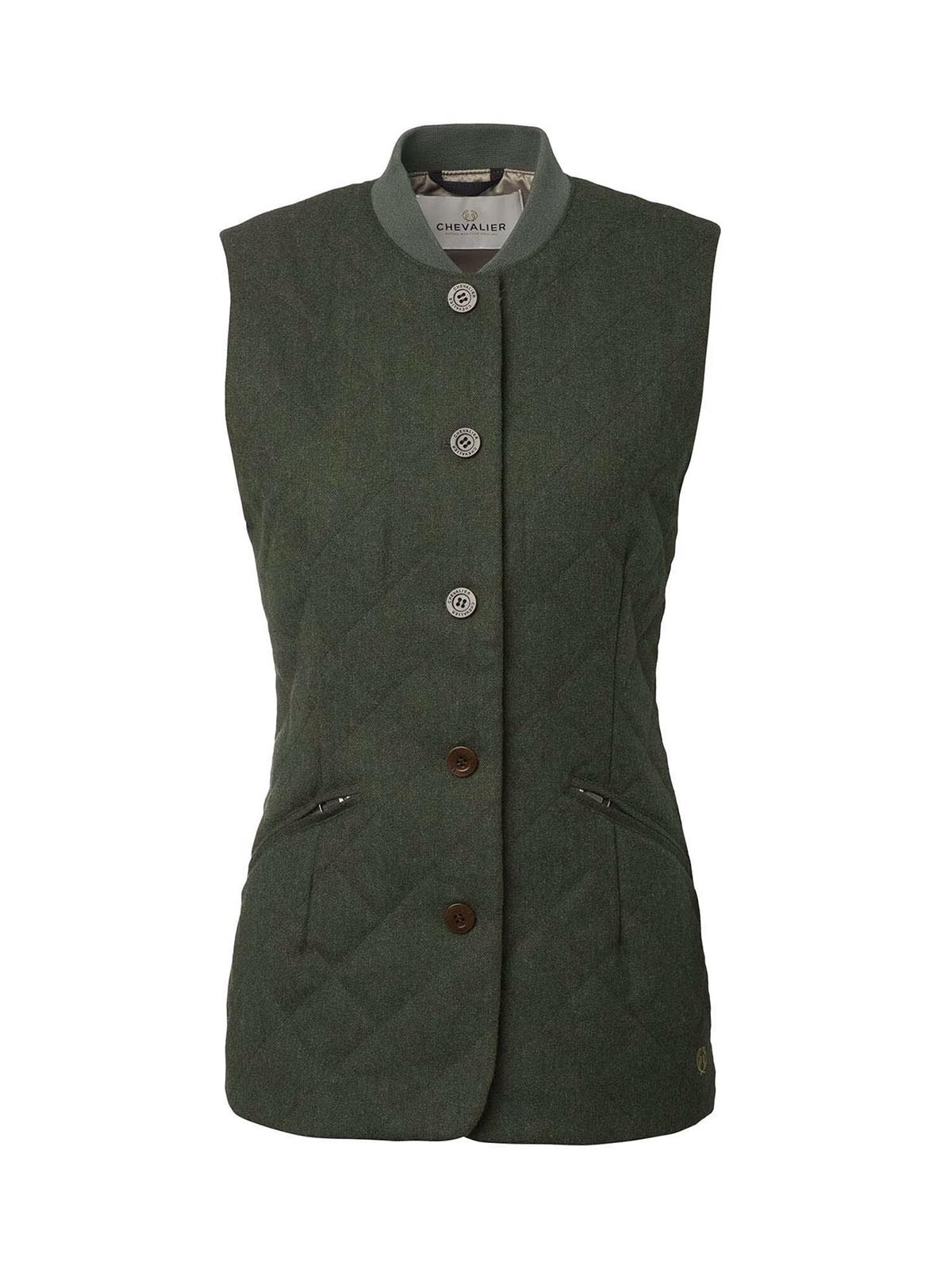  Weste Tweed Allington in Dark Green von Chevalier , Frontansicht