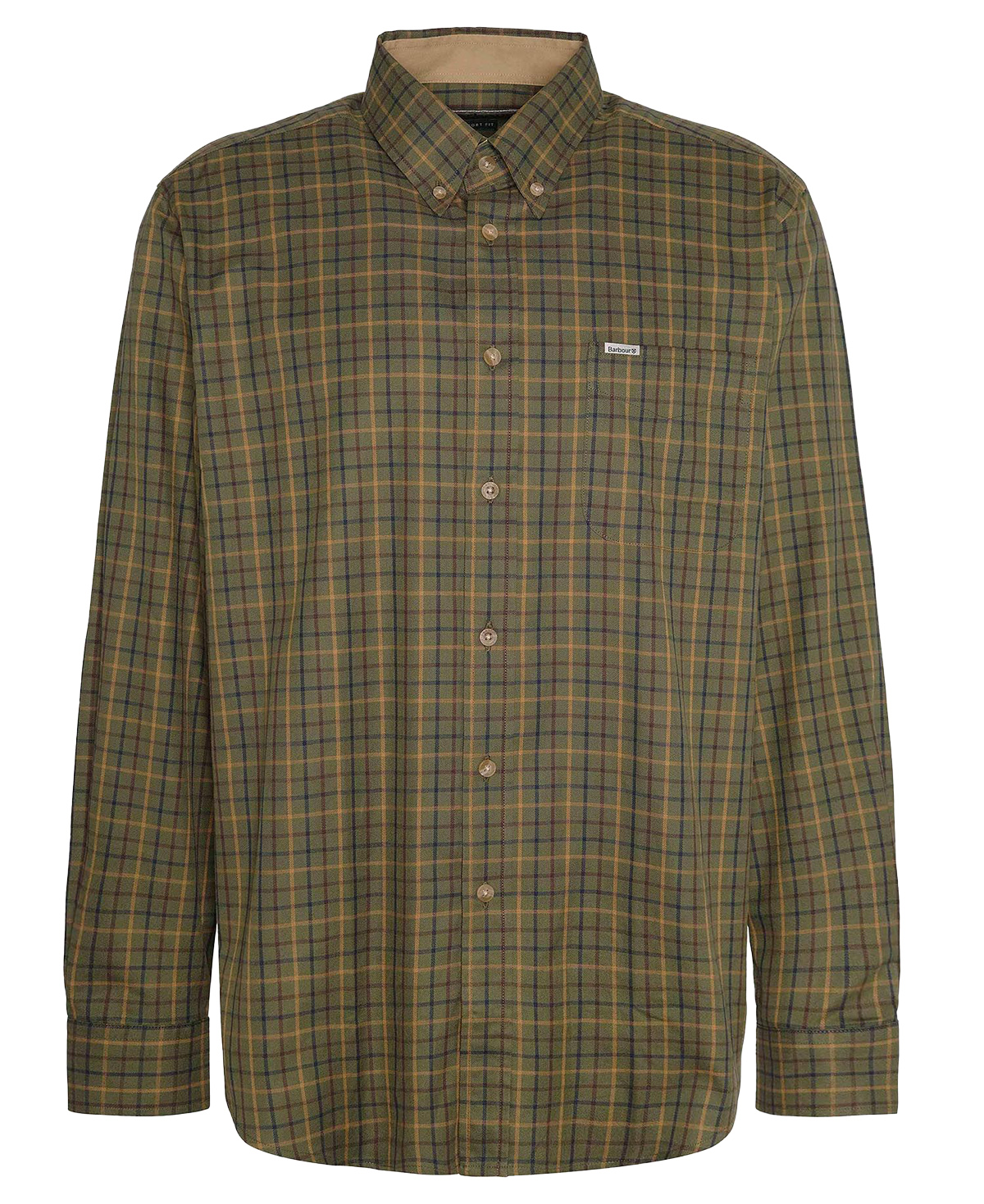 Das Hemd Sporting Tattersall Mid olive von Barbour