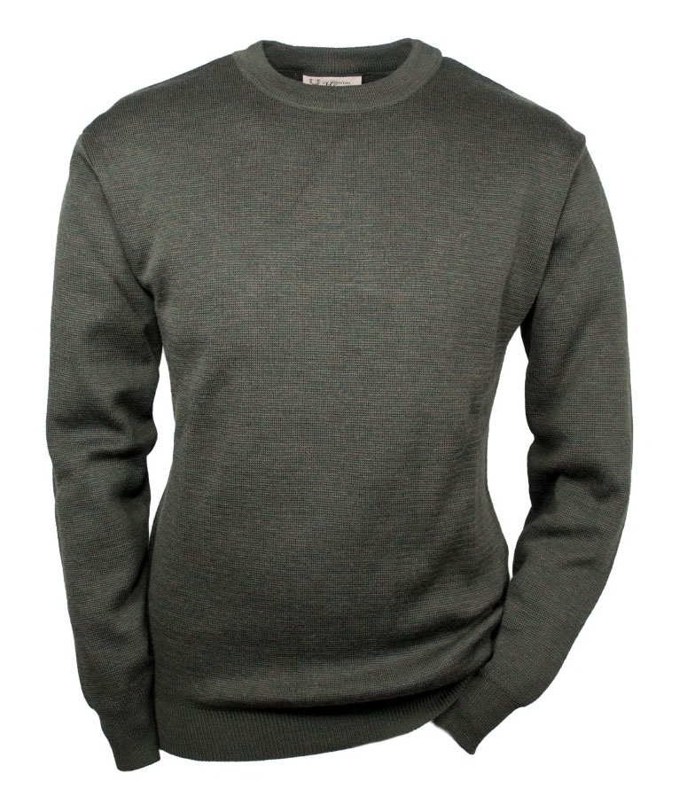 Hubertus Pullover Rundhals  Oliv